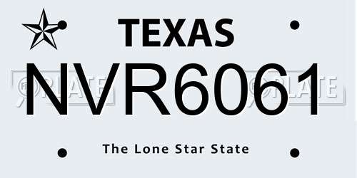 NVR6061 Texas License Plate