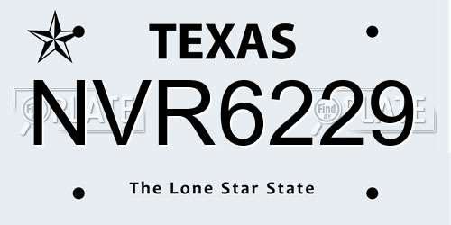 NVR6229 Texas License Plate
