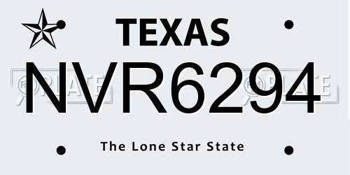 NVR6294 Texas License Plate