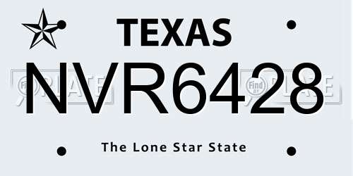 NVR6428 Texas License Plate