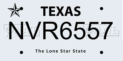 NVR6557 Texas License Plate