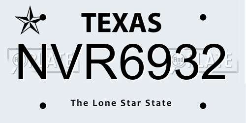 NVR6932 Texas License Plate