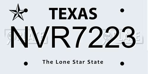 NVR7223 Texas License Plate