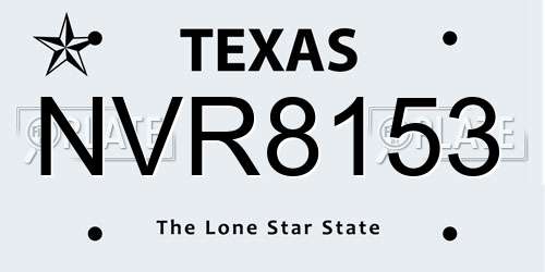 NVR8153 Texas License Plate