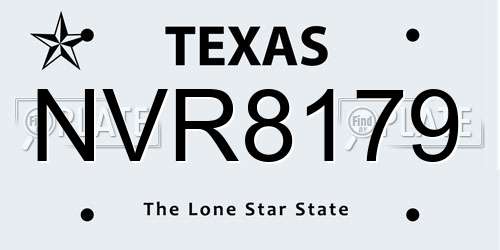 NVR8179 Texas License Plate