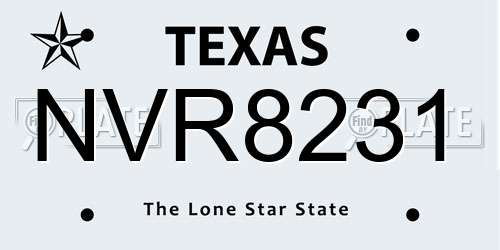 NVR8231 Texas License Plate