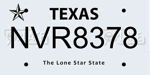 NVR8378 Texas License Plate