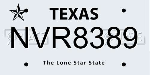 NVR8389 Texas License Plate