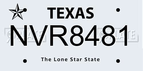 NVR8481 Texas License Plate