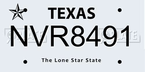 NVR8491 Texas License Plate