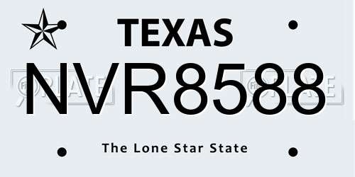 NVR8588 Texas License Plate