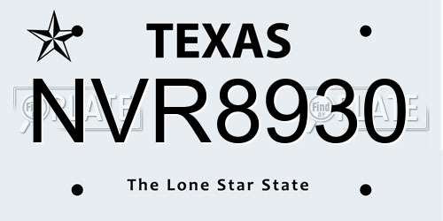 NVR8930 Texas License Plate