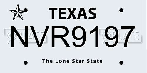 NVR9197 Texas License Plate