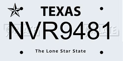 NVR9481 Texas License Plate
