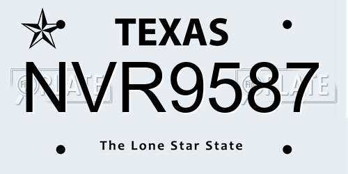 NVR9587 Texas License Plate
