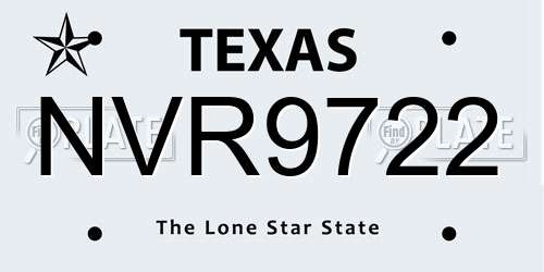 NVR9722 Texas License Plate