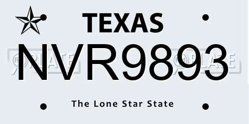 NVR9893 Texas License Plate