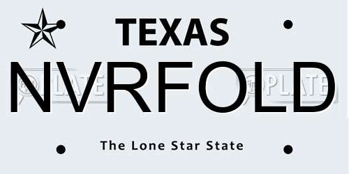 NVRFOLD Texas License Plate