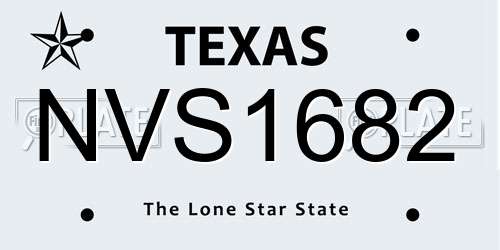 NVS1682 Texas License Plate