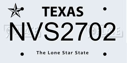 NVS2702 Texas License Plate