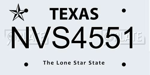 NVS4551 Texas License Plate