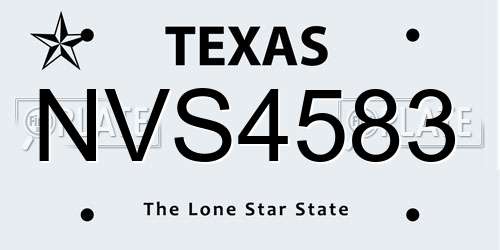 NVS4583 Texas License Plate