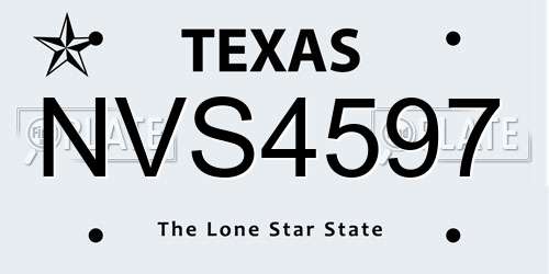 NVS4597 Texas License Plate