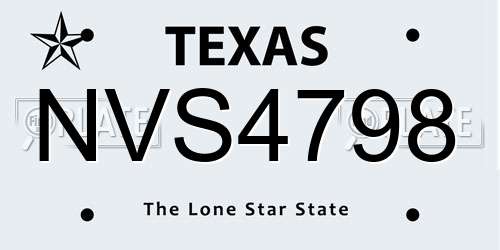 NVS4798 Texas License Plate