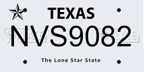NVS9082 Texas License Plate
