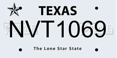 NVT1069 Texas License Plate