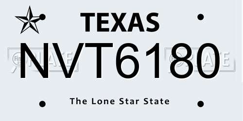 NVT6180 Texas License Plate