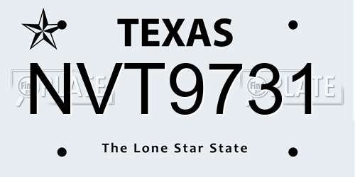 NVT9731 Texas License Plate