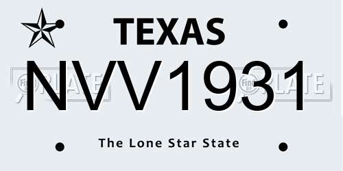 NVV1931 Texas License Plate