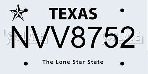 NVV8752 Texas License Plate