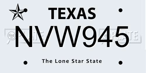 NVW945 Texas License Plate