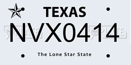 NVX0414 Texas License Plate