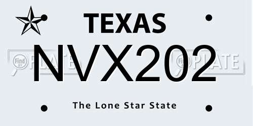 NVX202 Texas License Plate