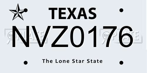 NVZ0176 Texas License Plate