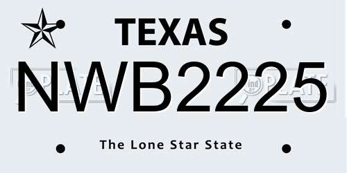 NWB2225 Texas License Plate