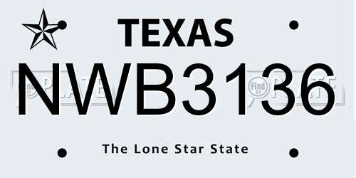 NWB3136 Texas License Plate