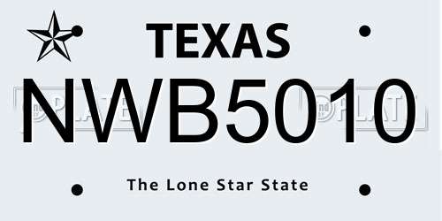 NWB5010 Texas License Plate