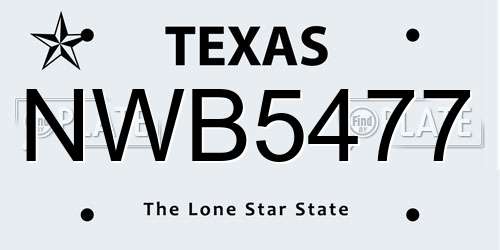 NWB5477 Texas License Plate