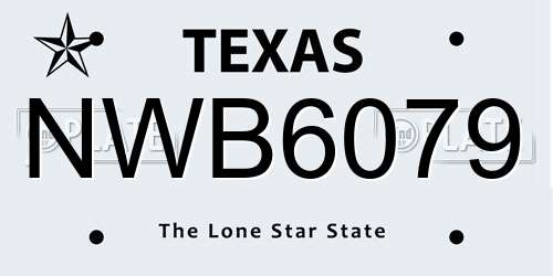 NWB6079 Texas License Plate