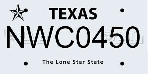 NWC0450 Texas License Plate