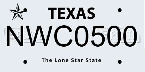 NWC0500 Texas License Plate