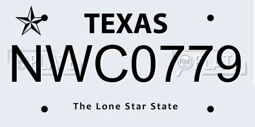 NWC0779 Texas License Plate