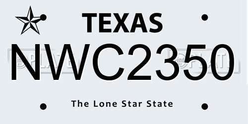 NWC2350 Texas License Plate