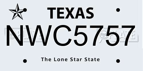 NWC5757 Texas License Plate