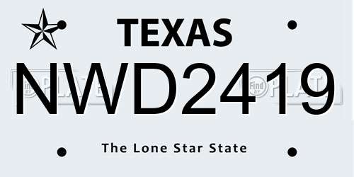 NWD2419 Texas License Plate