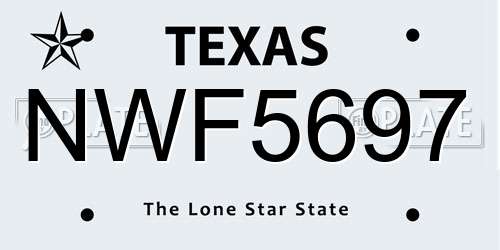 NWF5697 Texas License Plate